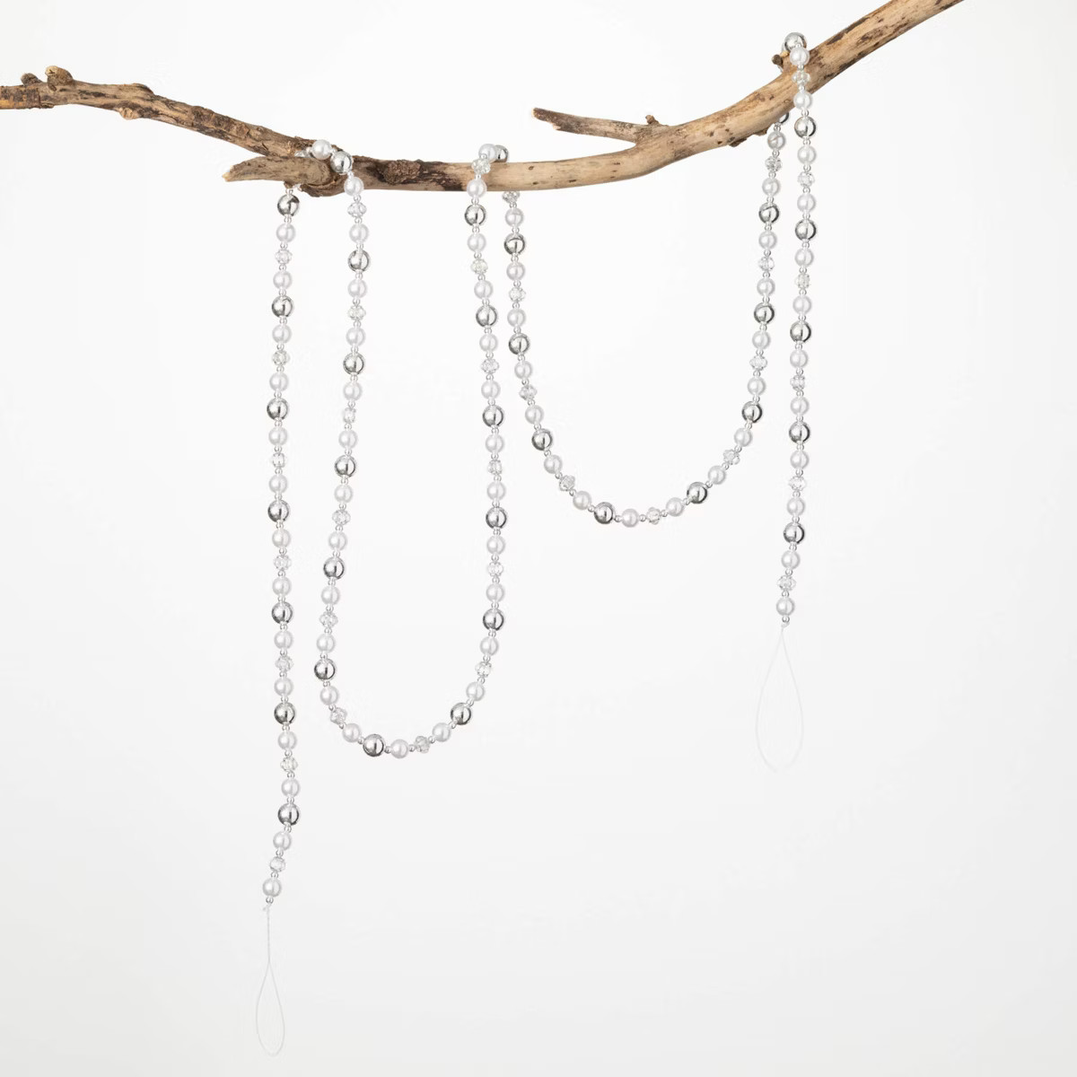 6'L Sullivans Pearl And Crystal Bead Garland; Multicolored Christmas Garland | Target