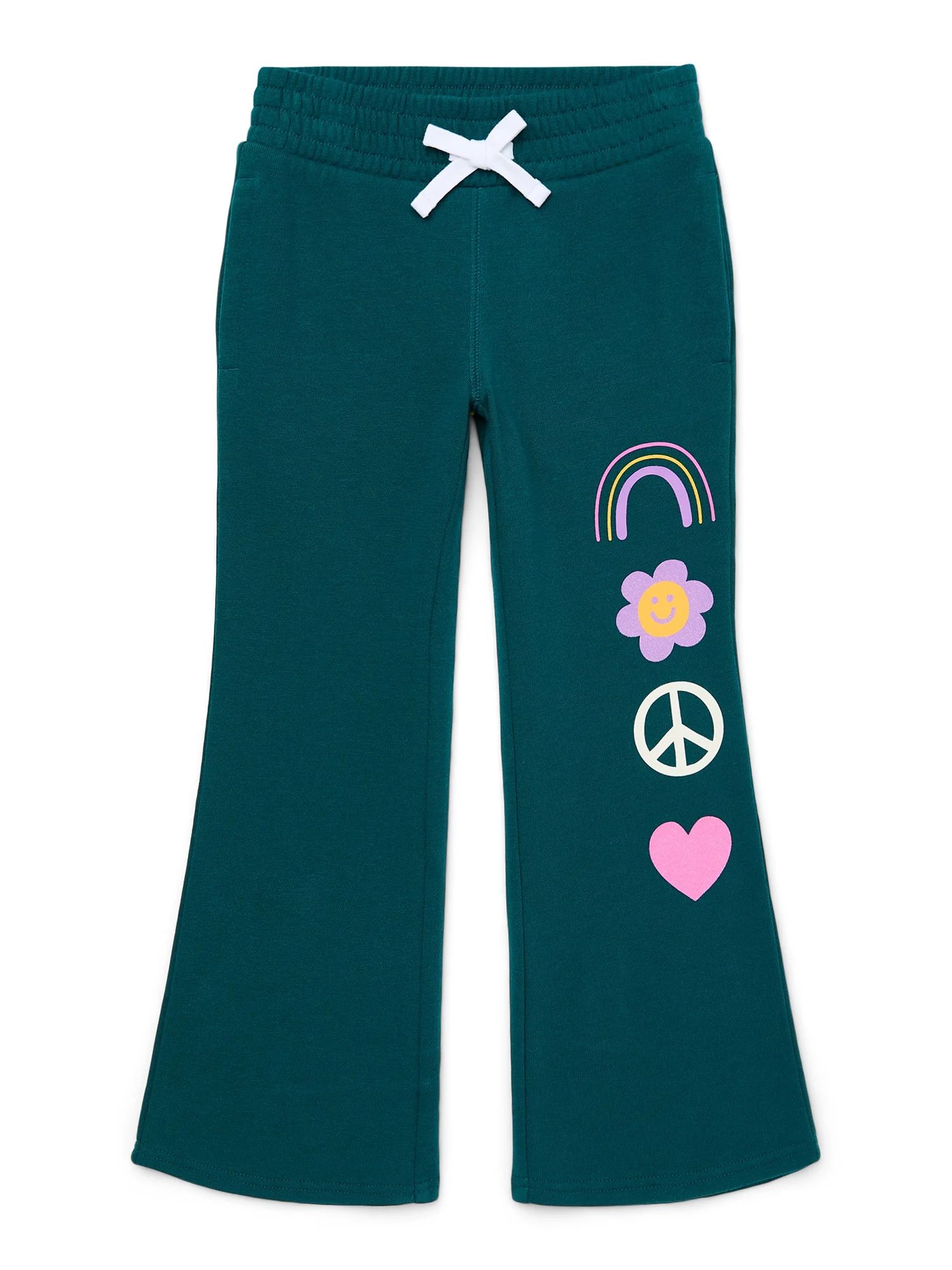 Wonder Nation Girls Fleece Flare Pants, Sizes 4-18 & Plus | Walmart (US)