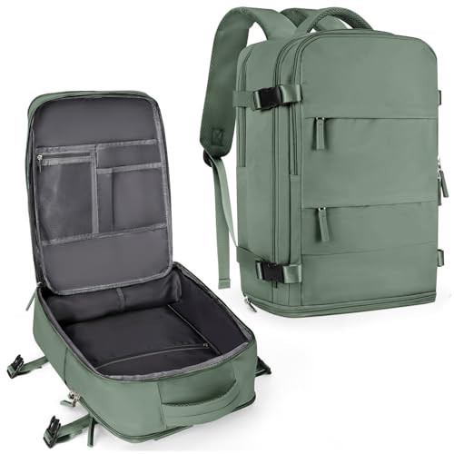 coowoz Travel Backpack For Women Men,Carry On Backpack,Hiking Backpack Waterproof Outdoor Sports Rucksack Casual Daypack Travel Essentials(Olive Green) | Amazon (US)