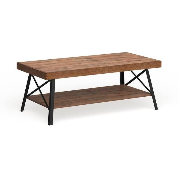 Carbon Loft Oliver Modern Rustic Wood Coffee Table - Brown | Bed Bath & Beyond