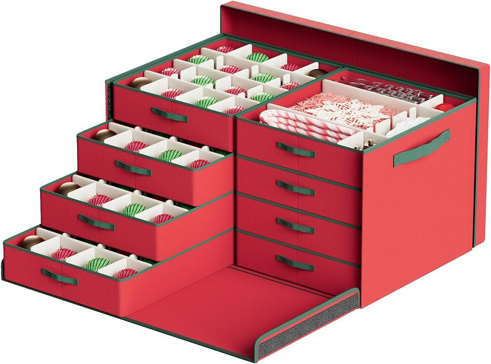 Coonoor Christmas Ornament Storage - 128-3" Ornaments Organizer Storage Box, Holiday Ornament Sto... | Amazon (US)