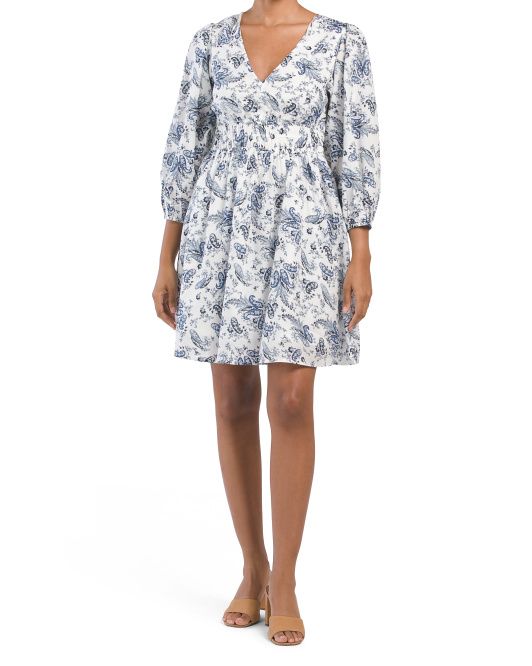 Puff Sleeve Woven Mini Dress | TJ Maxx