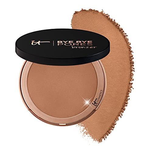 IT Cosmetics Bye Bye Pores Anti-Aging Bronzer, Diffuses Look of Pores + Fine Lines, Sun-Kissed Glow Face Makeup Powder, Oil-Free, Talc-Free, With Hyaluronic Acid – Universal Shade, 0.3 oz | Amazon (US)