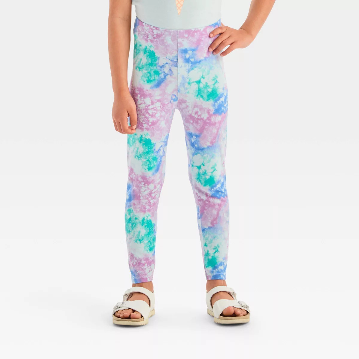 Toddler Girls' Tie-Dye Leggings - Cat & Jack™ Light Blue 3T | Target
