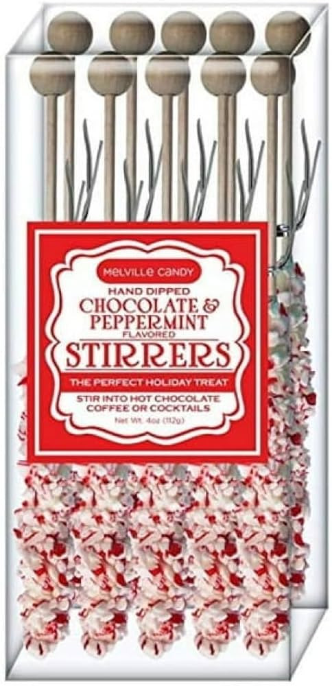 Melville Candy Melville Cocoa/Latte White Chocolatey Peppermint Stirrers-10ct | Amazon (US)