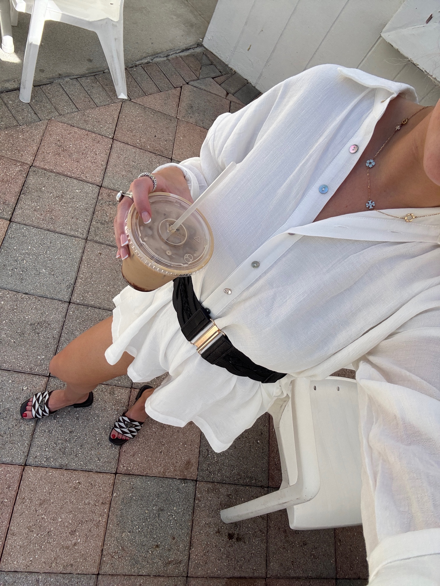 Beach + coffee outfit! #vacayootd #beach #white 

#LTKstyletip #LTKSeasonal
