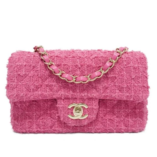 Pre-Owned CHANEL Chanel Matelasse Chain Shoulder Bag Pink Tweed Ladies Men's (Good) - Walmart.com | Walmart (US)