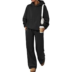 Trendy Queen 2 Piece Lounge Sweat Sets Plus Size Fall Fashion Matching Sweatsuits Wide Leg Pants ... | Amazon (US)