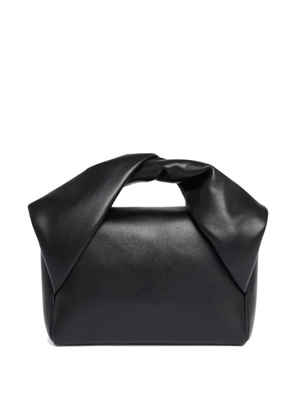 JW Anderson Small Twister Leather Tote Bag | Black | FARFETCH BR | Farfetch (BR)