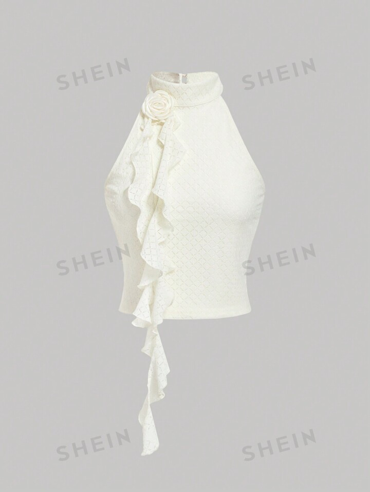 SHEIN MOD Women'S Halter Neck Tank Top With Flowy Hem | SHEIN