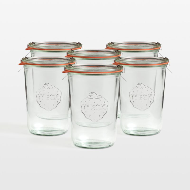 Weck 28.7-Oz. Glass Canning Jar, Set of 6 | Crate & Barrel