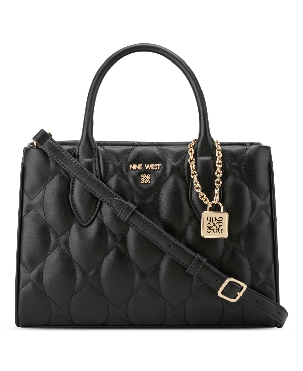 Nine West Removable Strap Rue Satchel Bag - Black | Macy's