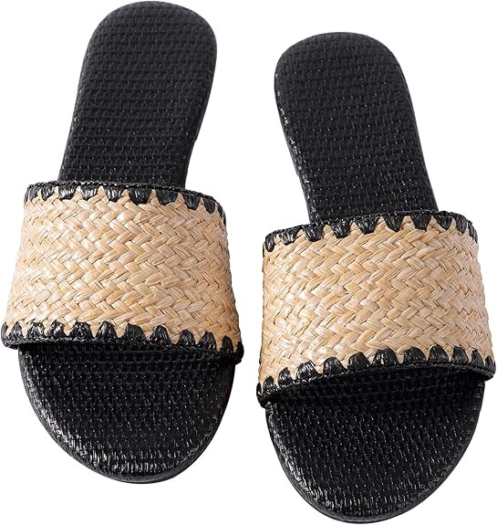 Mtzyoa Women Flat Sandals Braided Leather Nude Summer Dressy Fashion Evening Party Wedding Sandal... | Amazon (US)