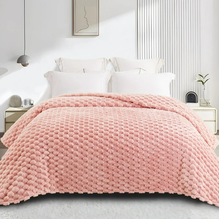 Whale Flotilla 60"x 80" Twin Size Blanket for Bed with Expanded 3D-Jacquard Pattern, Fuzzy Soft C... | Walmart (US)