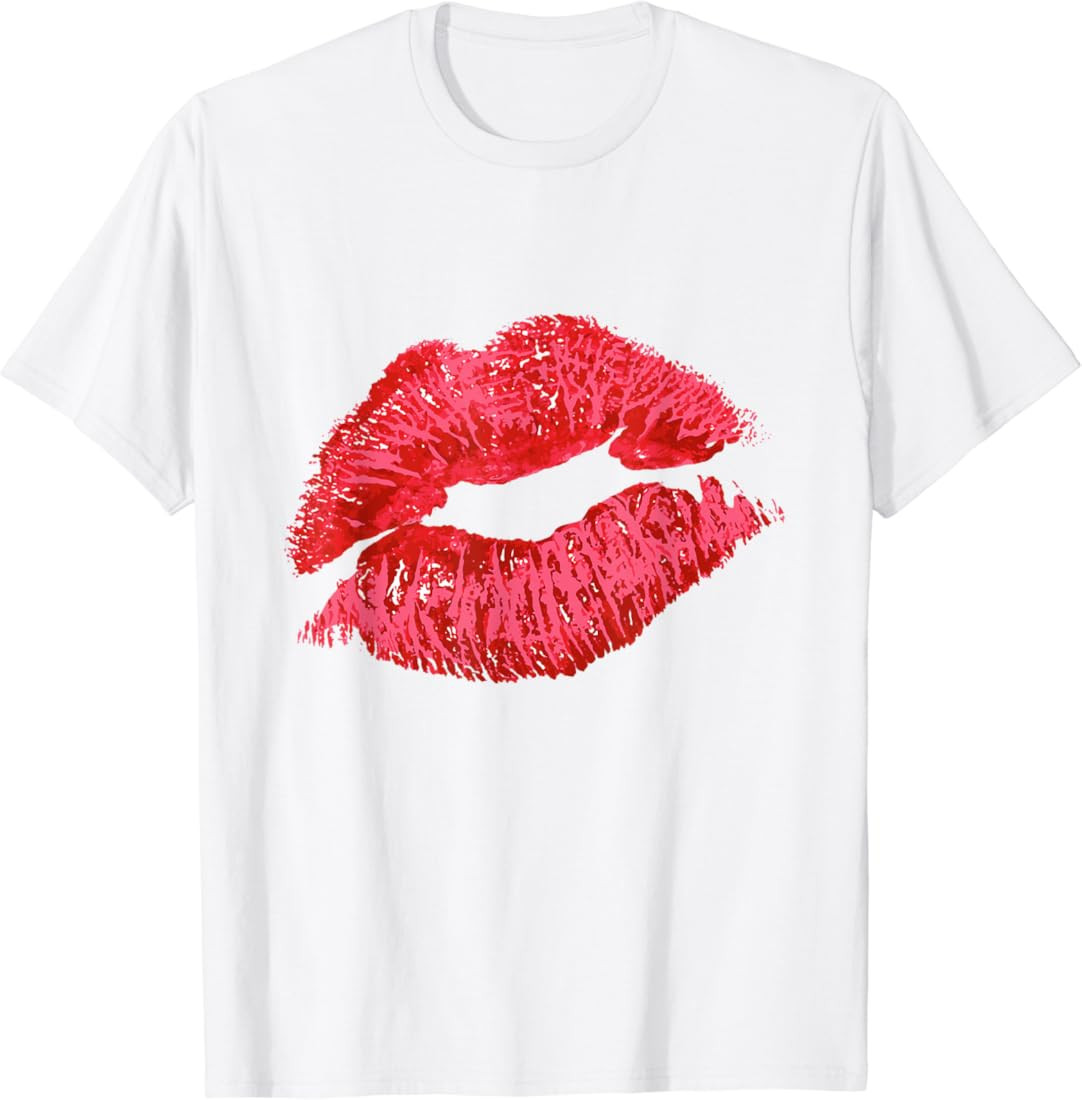 Sexy Lips Red Lipstick Kiss T-Shirt | Amazon (US)