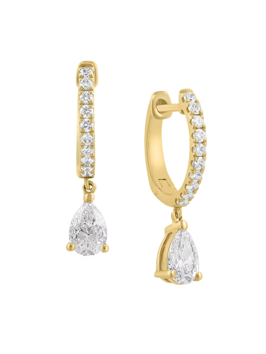 14K Yellow Gold & 0.85 TCW Lab-Grown Diamond Drop Earrings | Saks Fifth Avenue