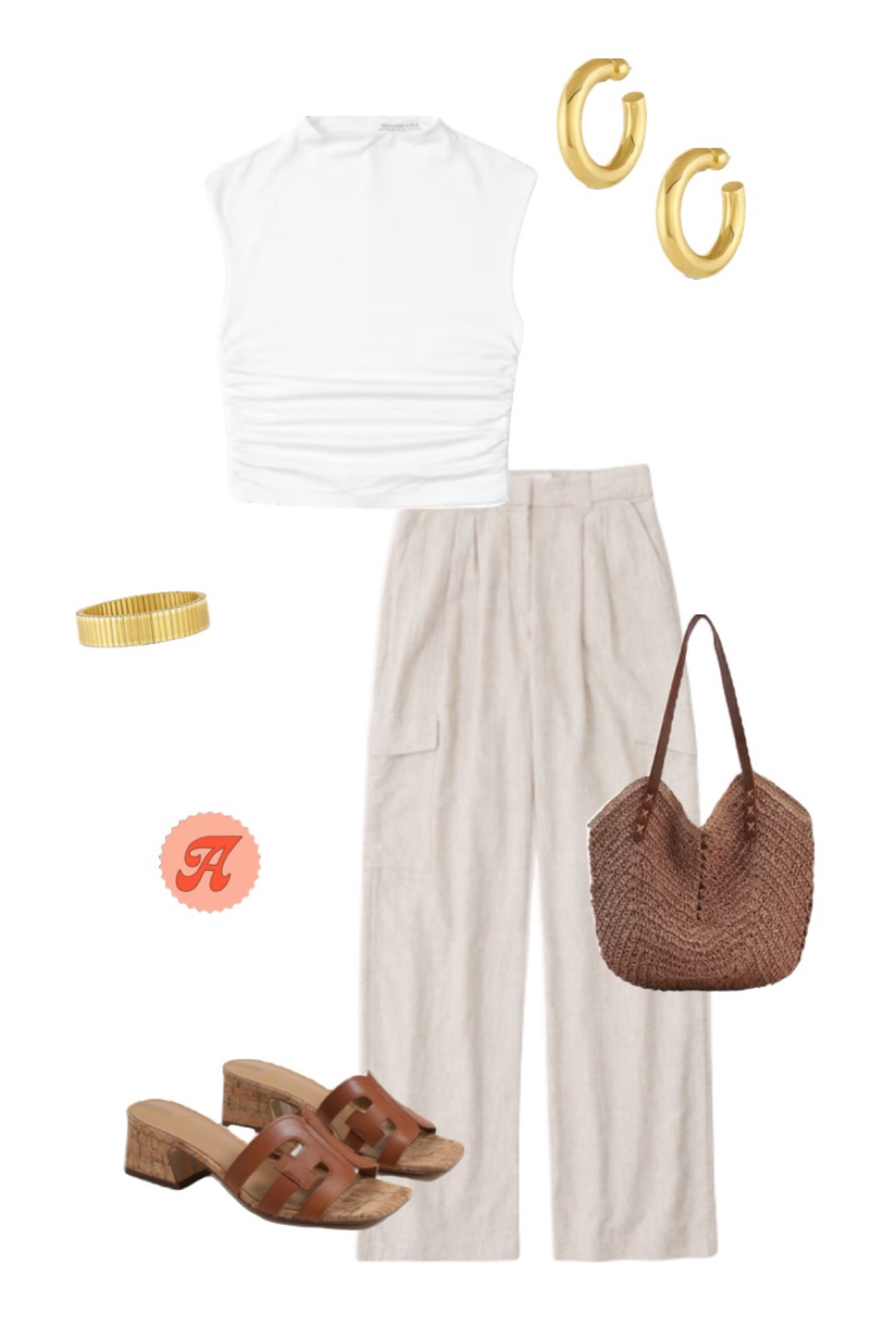 an elevated casual look! loving these linen cargo pants from Abercrombie 🤍✨

tags: casual, work, low heels, Sam Edelman, gorjana, gold jewelry, classy, beach bag, knit tote, summer outfit inspo 

#LTKshoecrush #LTKstyletip #LTKunder100