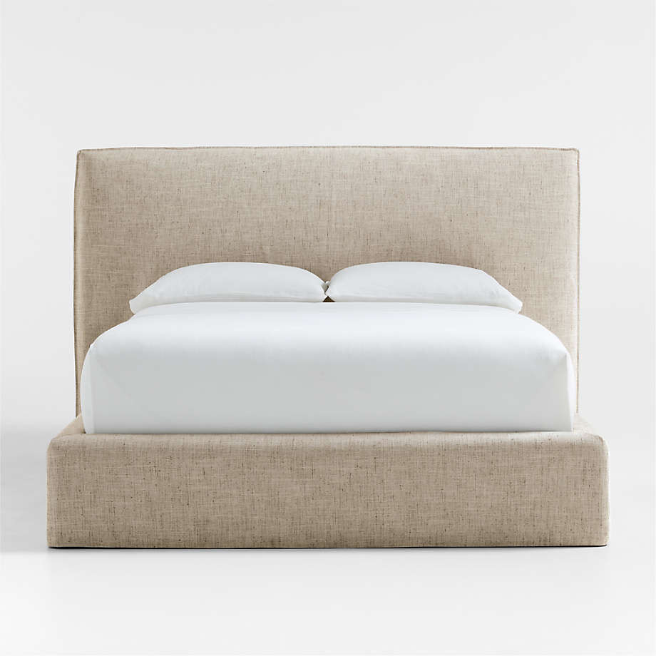 Capri Earth Slipcovered Queen Bed + Reviews | Crate & Barrel | Crate & Barrel