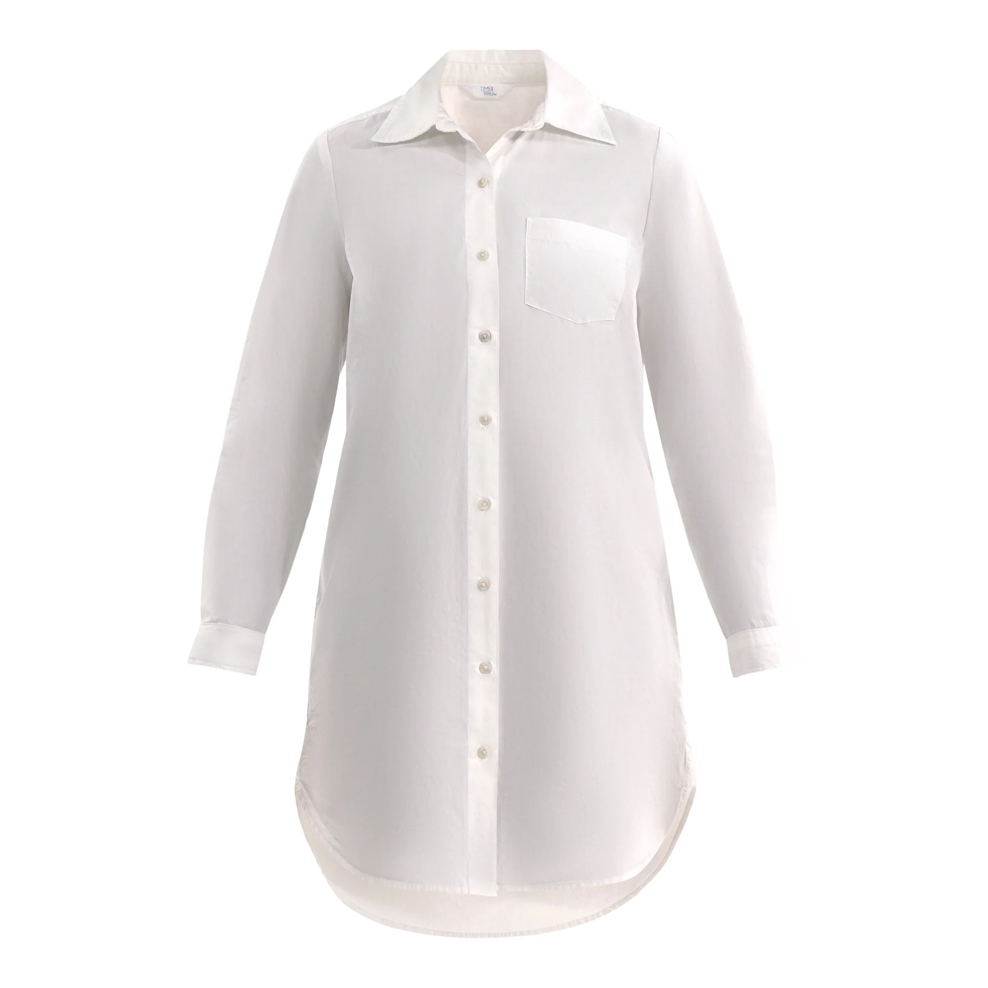 Time and Tru Women's Poplin Mini Shirt Dress, Sizes XS-3XL | Walmart (US)