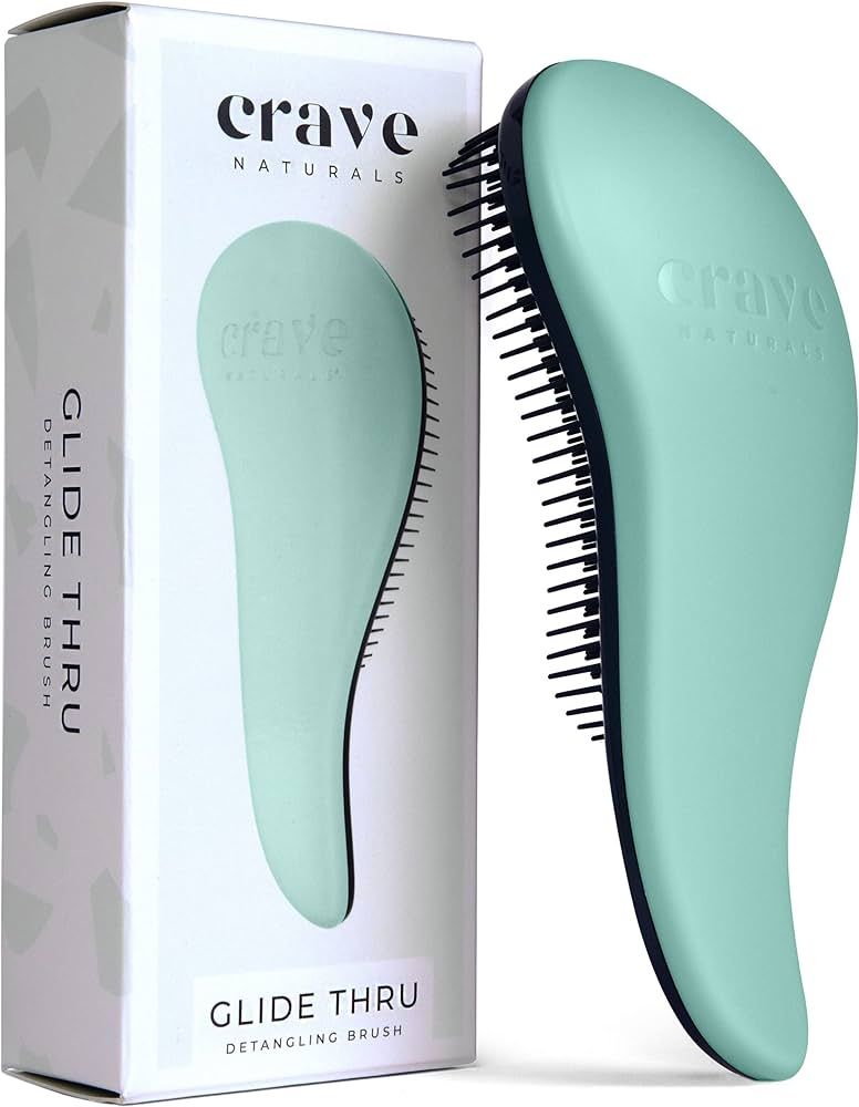 Crave Naturals Glide Thru Detangling Hair Brush for Adults & Kids Hair - Detangler Brush for Natu... | Amazon (US)