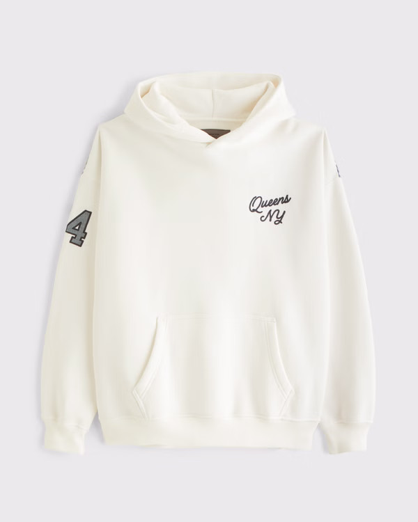 New York Patchwork Graphic Popover Hoodie | Abercrombie & Fitch (US)