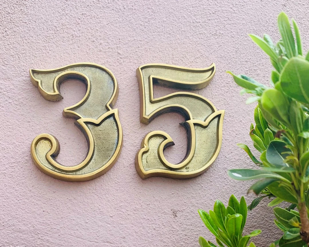 Brass House Numbers: Modern Victorian Style, 5 Available Finishes | Unique Design - Etsy | Etsy (US)