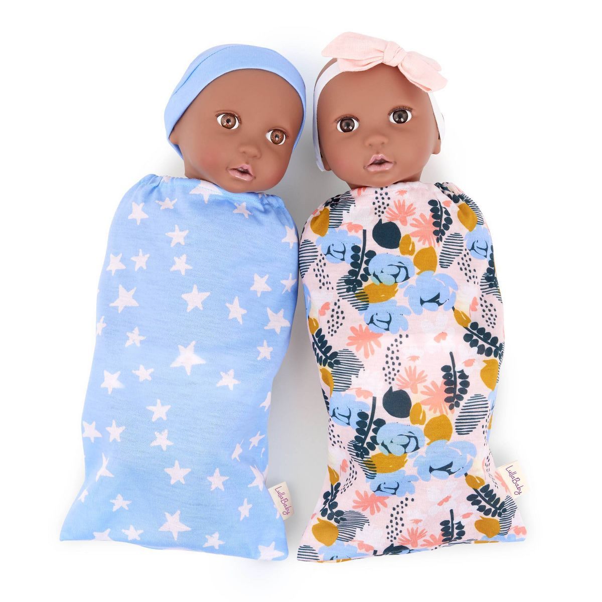 LullaBaby Twin Dolls Set With Floral And Star Sleep Sacks | Target