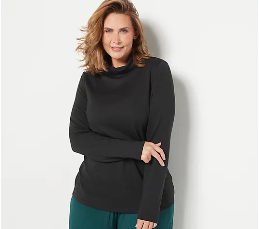Girl with Curves Knit Crepe Essentials Turtleneck | QVC