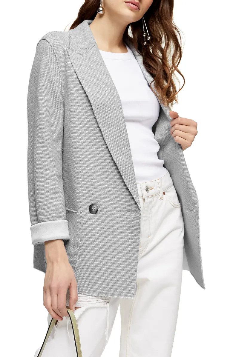 Topshop Raw Edge Double Knit Blazer | Nordstrom | Nordstrom