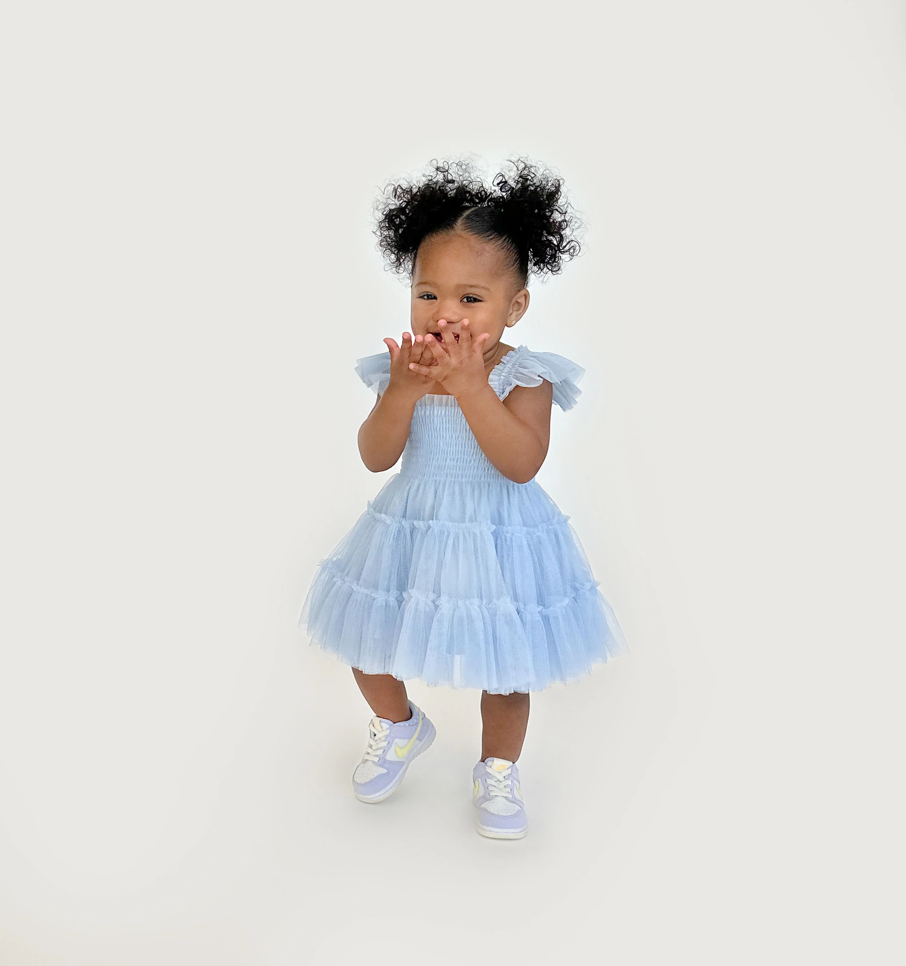 The Baby Tulle Ellie Nap Dress - Powder Blue Tulle | Hill House Home US