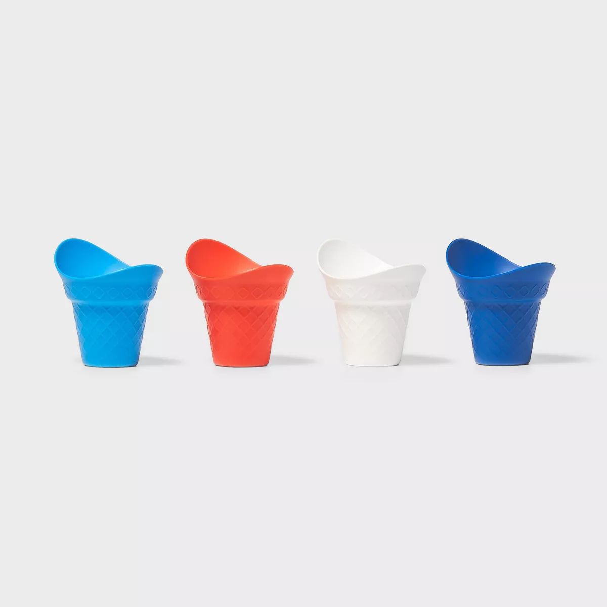 4pc Plastic Ice Cream Scoop Cones Red/White/Blue - Sun Squad™ | Target