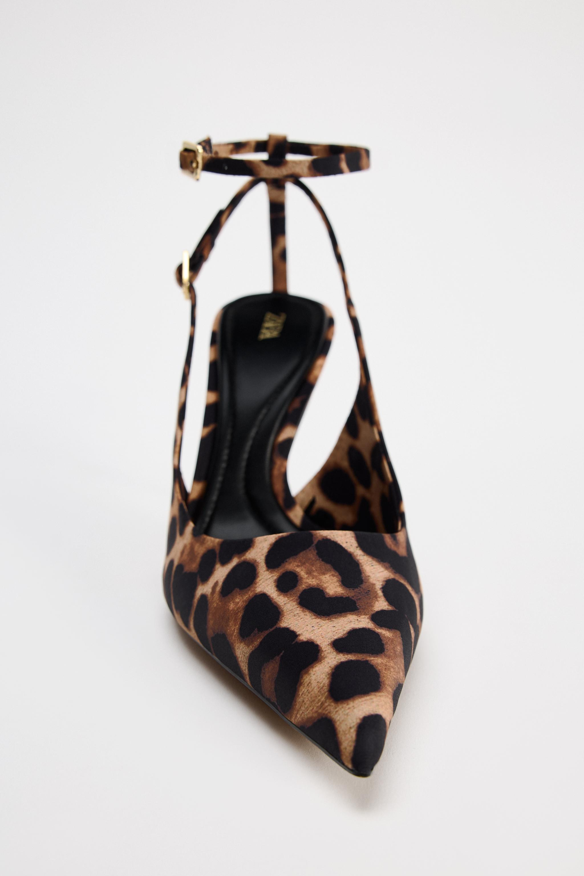 LEOPARD SLING BACK HEELS | Zara US