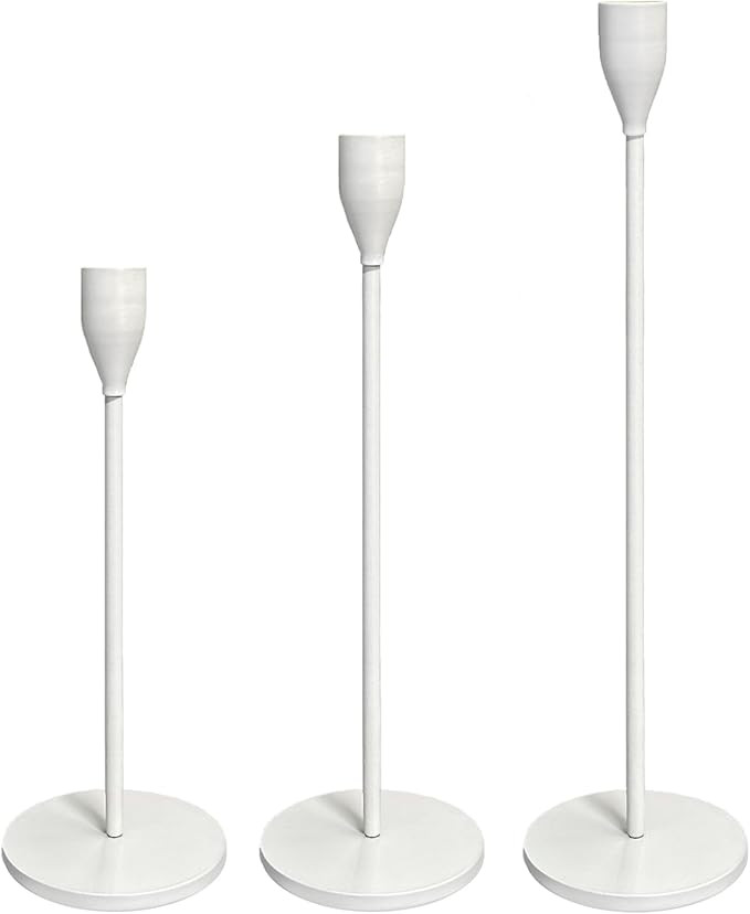 Rustic White Candle Holders Metal Candle Holders for Taper Candles in Home, Living Room, Kitchen ... | Amazon (US)