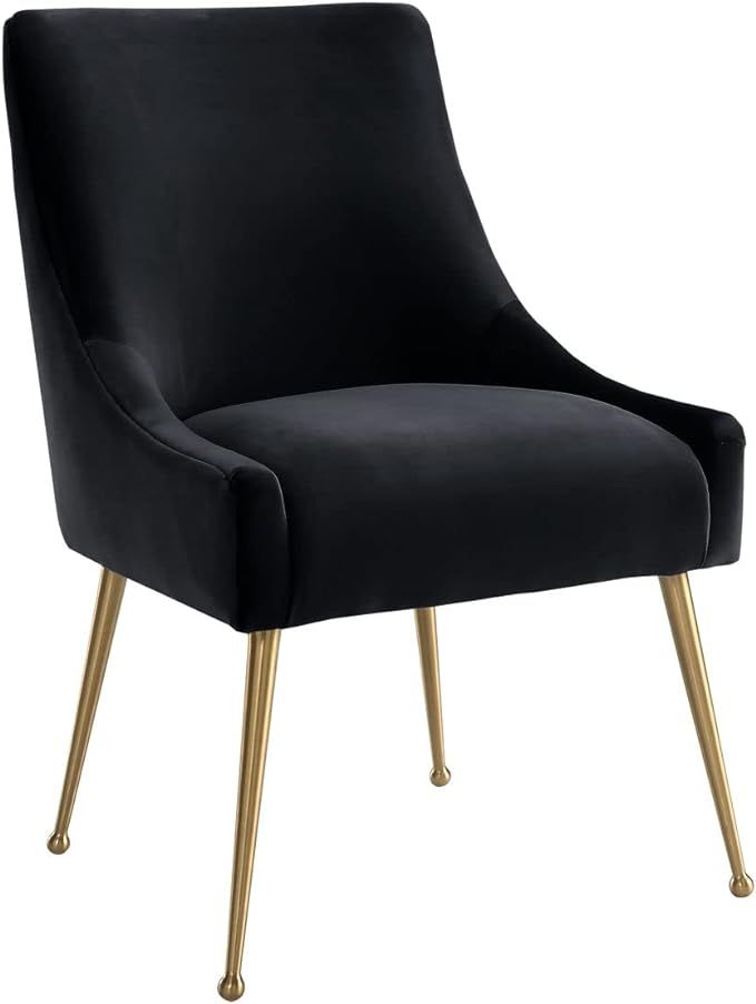 TOV Furniture Beatrix Ultra Modern Velvet Upholstered Dining Side Chair, 22" Black | Amazon (US)