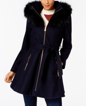 Laundry by Shelli Segal Faux-Fur-Trim Skirted Coat | Macys (US)