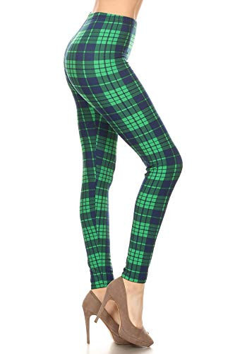 Leggings Depot High Waisted Plaid & Wild Print Leggings for Women-Full Length-S575, Liberty Plaid, 1X3X | Amazon (US)