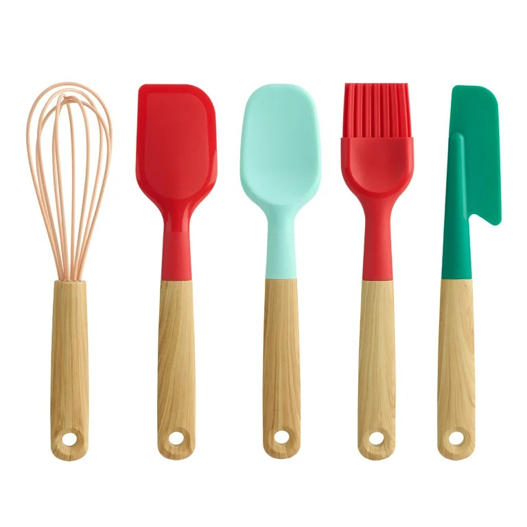 Holiday Time 5-Piece Mini Baking Tools. Red, Green, Pink and Blue | Walmart (US)