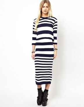 Daisy Street Tube Midi Skirt in Stripe | ASOS US