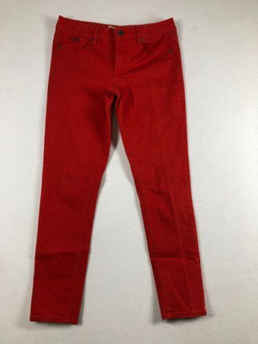 Jeanswest Size 12 Red Womens Denim Jeans Zip Mid Rise Skinny Stretch | eBay AU