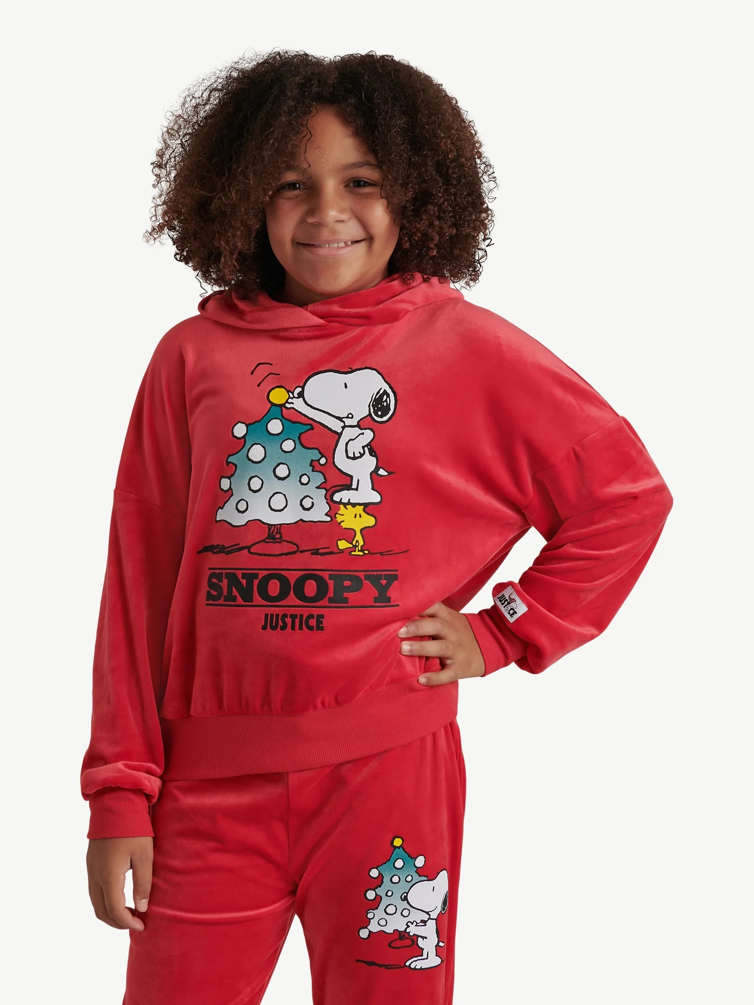 Justice x Snoopy Girls Velour Hoodie, Sizes XS - XLP | Walmart (US)