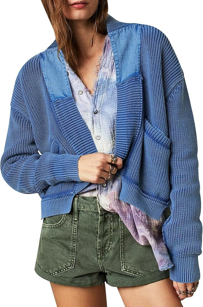 Ugerlov Women's Cropped Cardigan Sweaters Casual Long Sleeve Open Front Tops Ribbed Kint Cardigan... | Amazon (US)