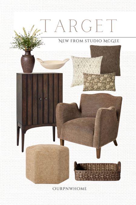 NEW from Studio McGee at Target 🎯 

Target home, new arrivals, home decor, moody home, fall home, brown furniture, brown accent chair, armchair, living room furniture, dark wood cabinet, tan ottoman, basket tray, greenery arrangement, faux greenery, decorative bowl, brown throw pillow, floral accent pillow, neutral home, lumbar pillow, home accents

#LTKHome #LTKSeasonal #LTKStyleTip