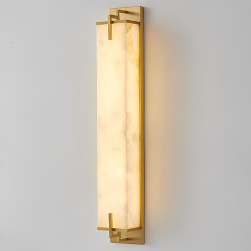 YMDHFS Modern Marble Wall Sconce Natural Alabaster Sconce, 18.5in Gold | Amazon (US)
