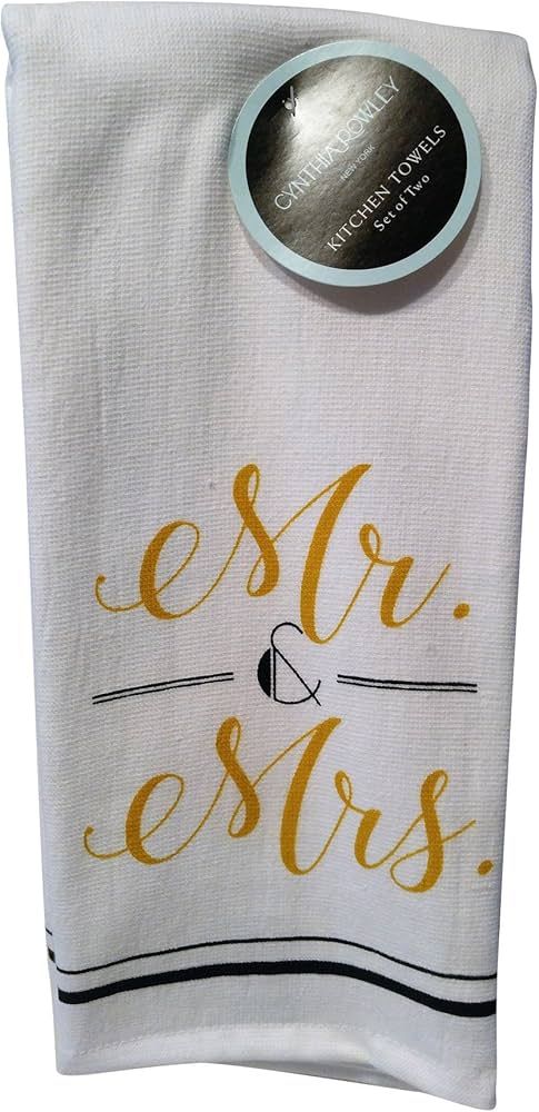 Cynthia Rowley Wedding Kitchen Towel Sets (100% Cotton) Linen Gifts (Mr. & Mrs. Bistro) | Amazon (US)