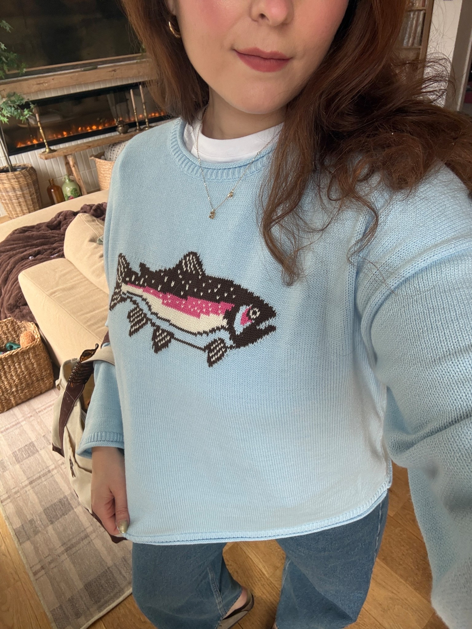 Target fish sweater
Mid rise denim barrel

#LTKMidsize #LTKgrwm #LTKSpringSale