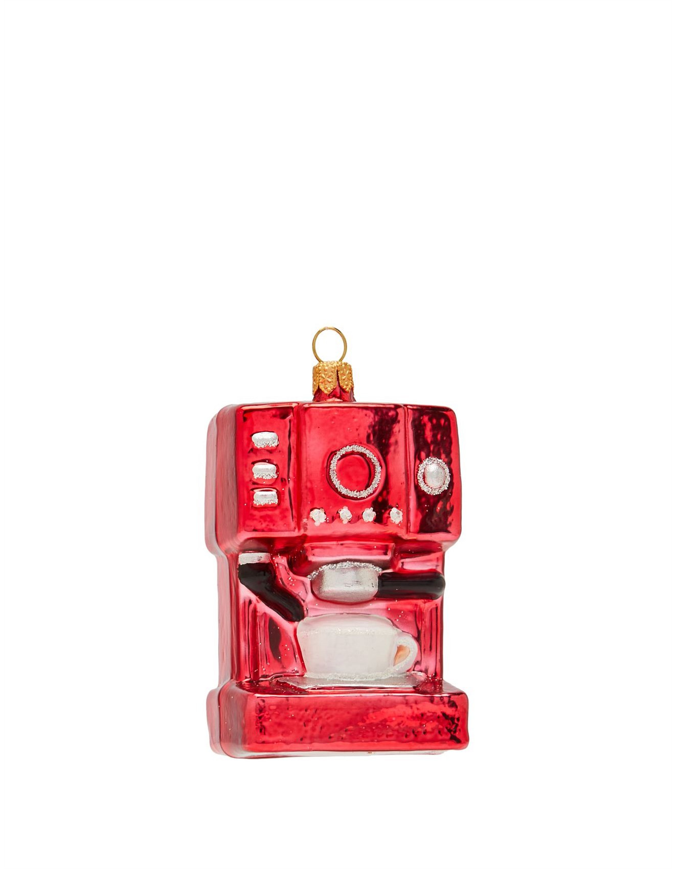European Glass Coffee Machine Ornament | David Jones (Australia & New Zealand)