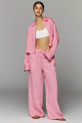 Brooklin Tie-Front Printed Pull-On Pants by Maeve | Anthropologie (US)