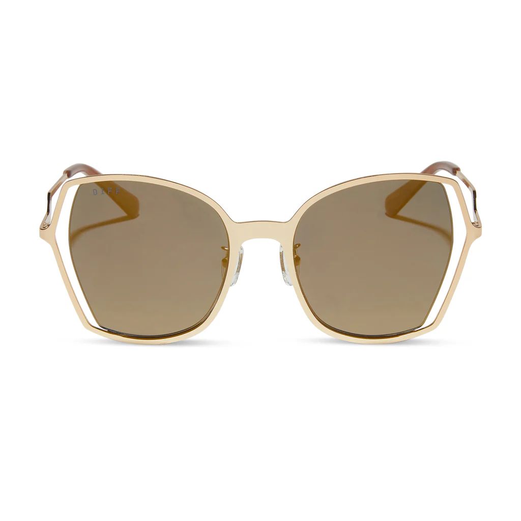 DONNA III - GOLD + GOLD MIRROR + POLARIZED SUNGLASSES | DIFF Eyewear