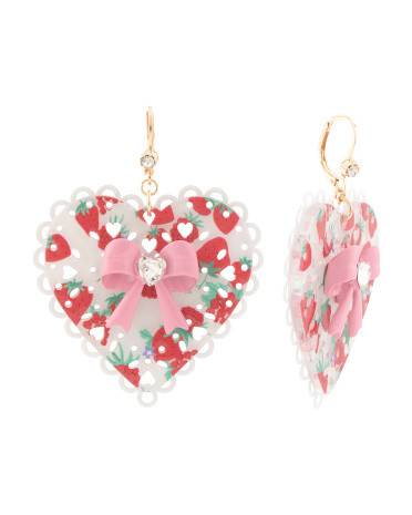 Strawberry Heart Earrings | TJ Maxx
