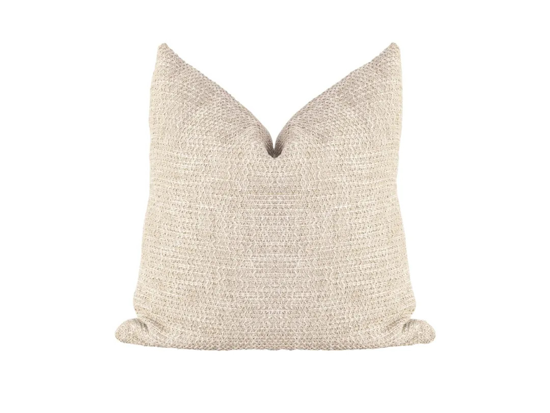 Textured Tan Throw Pillow Cover: Chunky Woven Beige, Coastal Style - Etsy | Etsy (US)